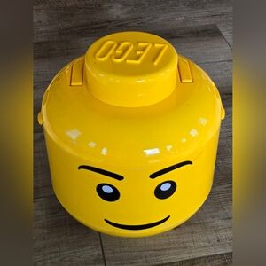 LEGO Head Brick Storage Sorter Separator w/2 Trays & Handle Yellow Smile Large